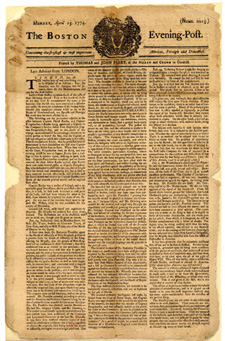 April 25, 1774 Issue of the Boston Evening-Post