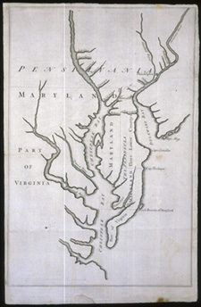 Map of Pennsylvania, Maryland, and part of Virginia